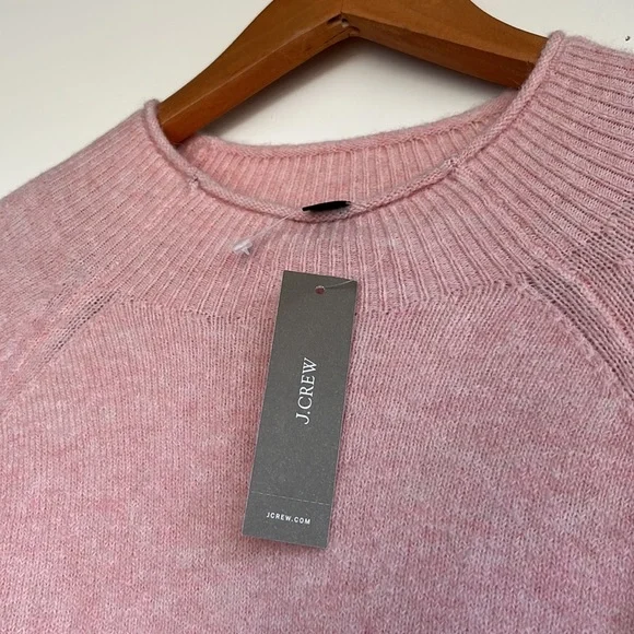 J.Crew Merino Wool and Alpaca Blend Light Pink Crewneck roll neck Size L - Picture 9 of 12